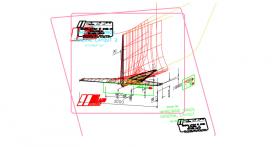 This drawing shows a 3-Dimensional view of the modified Scheel keel. Following my research for the America’s Cup Racing Yacht in 1986 where was studied the beneficial effect of using wings on shallow keels. I decided that Whirlwind X11 will benefit from this feature.

